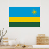 Poster Drapeau rwandais (Rwanda) (Pays africain) (Cuisine)