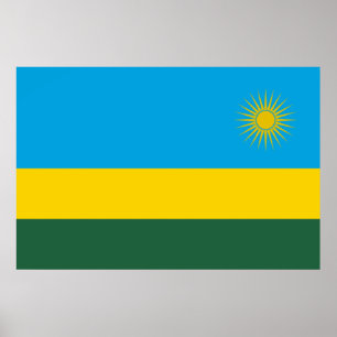 Poster Drapeau rwandais (Rwanda) (Pays africain)