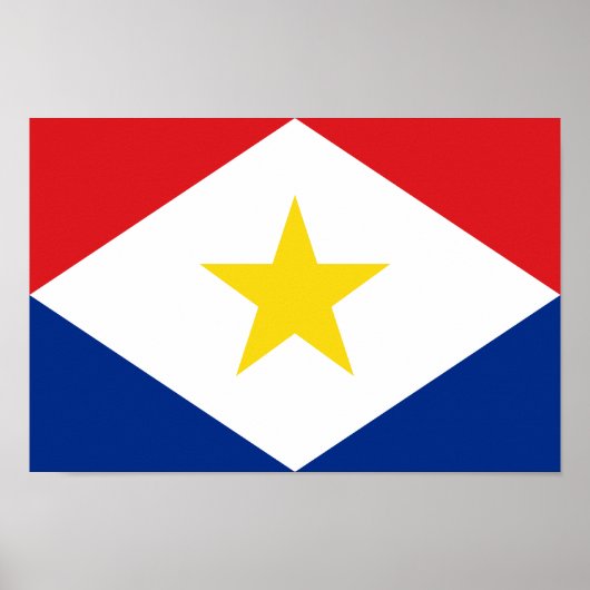 Poster Drapeau Saba (Devant)