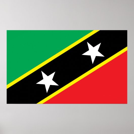 Poster Drapeau Saint-Kitts-Et-Nevis (Devant)