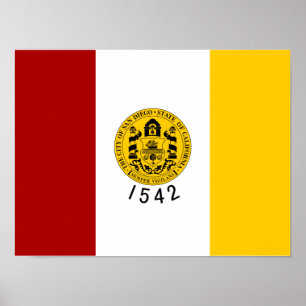 Poster Drapeau San Diego