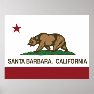 Poster Drapeau Santa Barbara d'état de la Californie