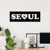 Poster Drapeau Seoul Love Heart Taegeukgi (Bureau à domicile)