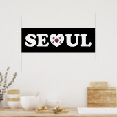 Poster Drapeau Seoul Love Heart Taegeukgi (Cuisine)