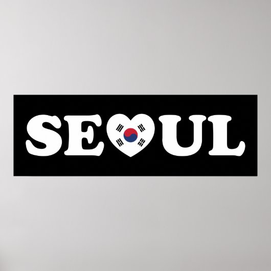 Poster Drapeau Seoul Love Heart Taegeukgi (Devant)
