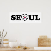 Poster Drapeau Seoul Love Heart Taegeukgi (Cuisine)