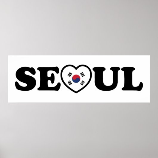 Poster Drapeau Seoul Love Heart Taegeukgi (Devant)