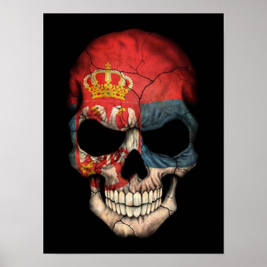 Poster Drapeau serbe en noir (Devant)