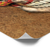 Poster Drapeau serbe vieilli et usé (Coin)