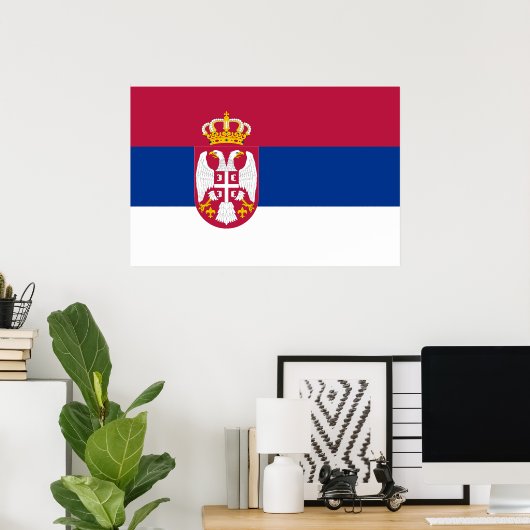 Poster Drapeau Serbie (Bureau à domicile)