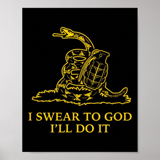 Poster Drapeau serpent Snek Gadsden Ne marche pas sur moi (Devant)