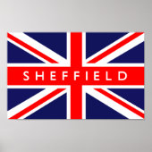 Poster Drapeau Sheffield Royaume-Uni (Devant)