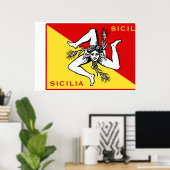 Poster Drapeau sicilien (Bureau à domicile)