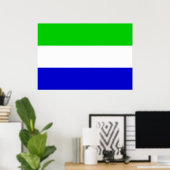 Poster Drapeau Sierra Leone (Bureau à domicile)