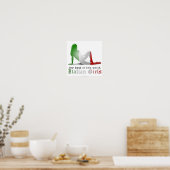 Poster Drapeau Silhouette pour fille italienne (Cuisine)