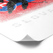 Poster Drapeau slovaque de hockey sur glace (Coin)
