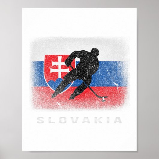 Poster Drapeau slovaque de hockey sur glace (Devant)
