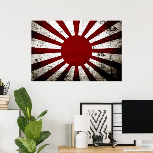 Poster Drapeau Soleil Levant du Japon (Bureau à domicile)
