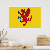 Poster Drapeau Somerset Angleterre symbole de dragon (Cuisine)