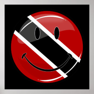 Poster Drapeau souriant de Trinité-et-Tobago