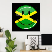 Poster Drapeau souriant jamaïcain (Bureau à domicile)
