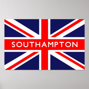 Poster Drapeau Southampton UK