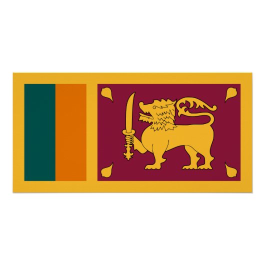 Poster Drapeau Sri Lanka (Devant)