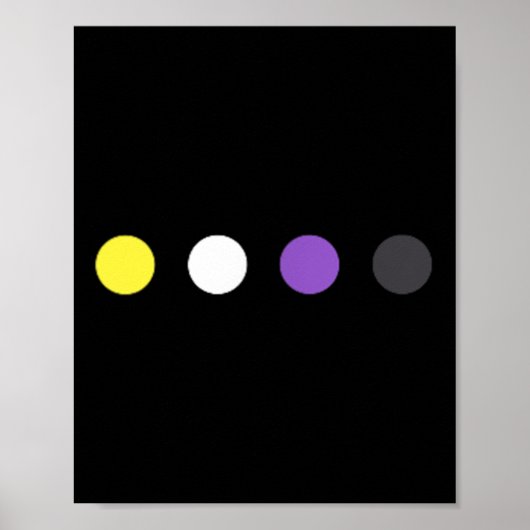 Poster Drapeau subtil non binaire Dots Enby Fierté Trans (Devant)