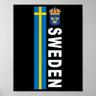 Poster Drapeau suédois de style football suédois