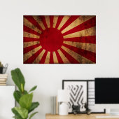 Poster Drapeau Sun Levant japonais (en détresse) (Bureau à domicile)