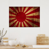 Poster Drapeau Sun Levant japonais (en détresse) (Cuisine)