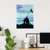 Poster Drapeau sur l'affiche d'Iwo Jima (Bureau à domicile)