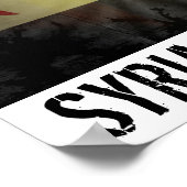 Poster Drapeau syrien "révolution syrienne" grungy (Coin)