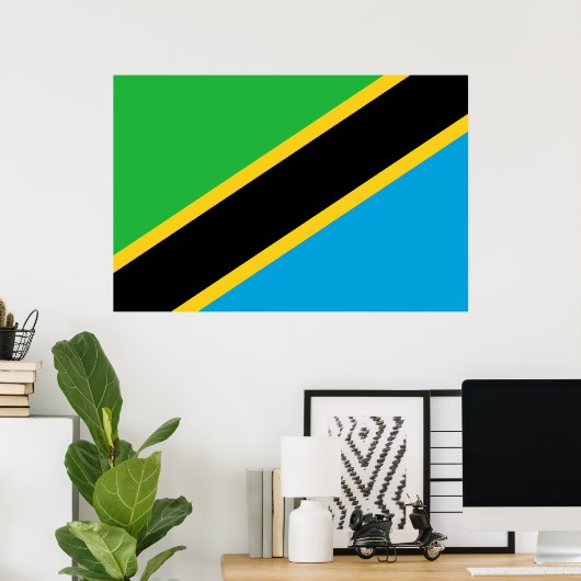 Poster Drapeau tanzanien (Bureau à domicile)