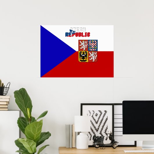 Poster Drapeau tchèque (Bureau à domicile)