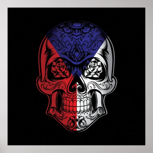 Poster Drapeau Tchèque Et Drapeau Rose (Devant)