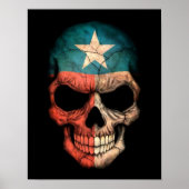Poster Drapeau texan sur noir (Devant)