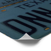 Poster Drapeau Texas Lone Star State License Plate Art (Coin)