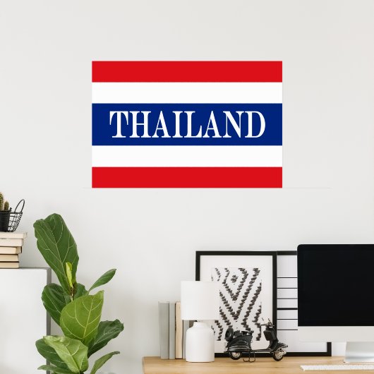 Poster Drapeau thaïlandais (Bureau à domicile)