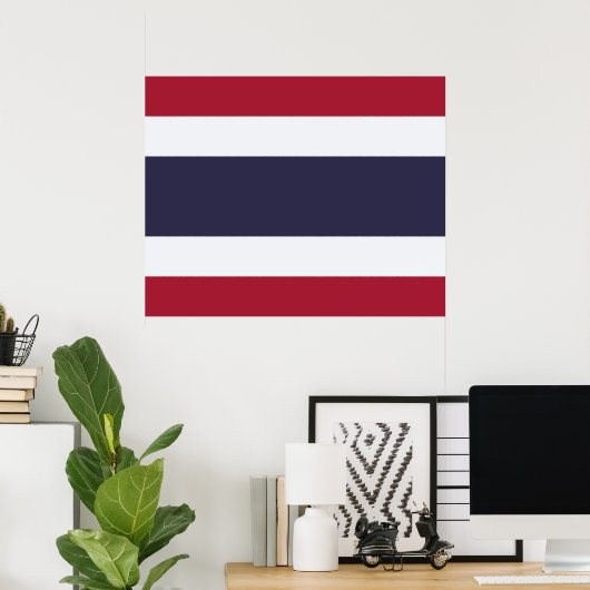 Poster Drapeau thaïlandais (Thaïlande) (Bureau à domicile)