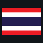 Poster Drapeau Thaïlande<br><div class="desc">The Thai flag is a fimbriated horizontalement bicolour triband. The used colors in the flag are blue,  red,  white. The proportion of the Thai flag is 2:3. The Flag of Thaïlande,  adopté en 1917.</div>