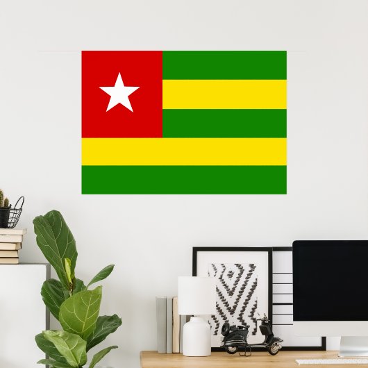 Poster Drapeau Togo (Bureau à domicile)