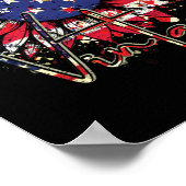 Poster Drapeau Tournesol Américain Graphique Vintage 4 ju (Coin)