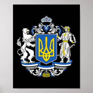 Poster Drapeau traditionnel ukrainien d'Ukraine
