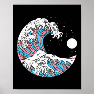 Poster Drapeau Transgenre Fierté Lgbtq - Vague Japonaise