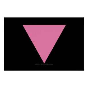 Poster Drapeau triangle rose de SlipperyJoe's symbole ros