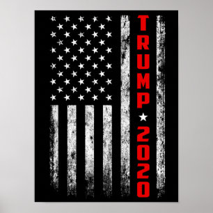 Poster Drapeau Trump 2020
