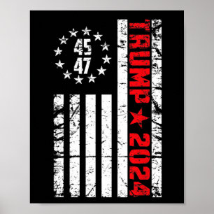Poster Drapeau Trump 2024 - 45 47 Trump Betsy Ross Drapea