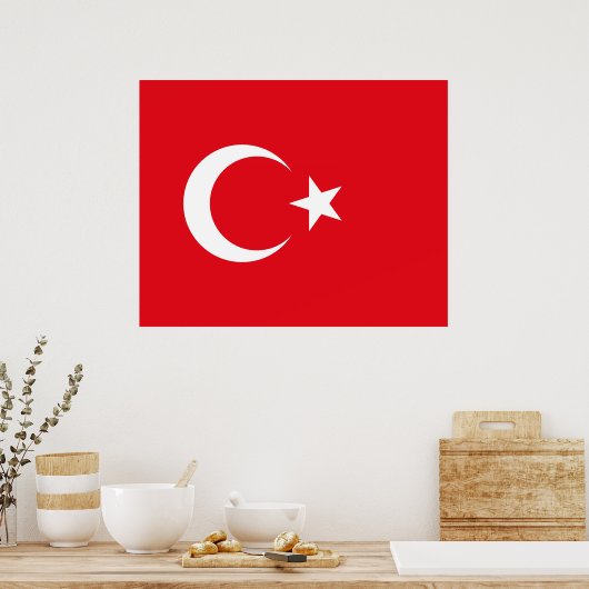 Poster Drapeau turc (Turquie) (Cuisine)