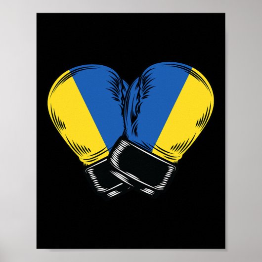 Poster Drapeau Ukraine Boxe Boxeur Drapeau Ukrainien (Devant)